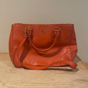 Tory Burch Robinson Double Zip in Orange